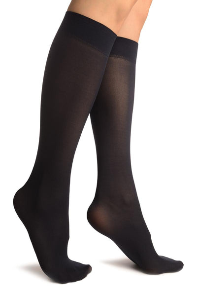 Oxford Blue Plain Socks Knee High