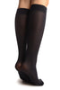 Oxford Blue Plain Socks Knee High