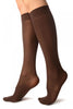 Chocolate Brown Plain Socks Knee High