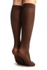 Chocolate Brown Plain Socks Knee High