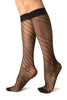Black Geometric Panels Socks Knee High
