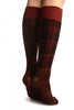 Burgundy Red Scottish Tartan Socks Knee High