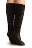 Black Sheer & Opaque Sides Socks Knee High