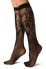 Black Lilly Lace Socks Knee High