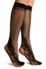 Black Peisleys Lace Socks Knee High