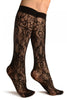 Black Versailles Lace Socks Knee High