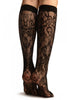 Black Versailles Lace Socks Knee High