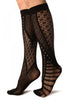 Black French Lace Mix Lace Socks Knee High