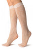 White Pearls & Flowers Lace Socks Knee High