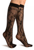 Black Orchids Lace Socks Knee High