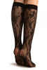 Black Orchids Lace Socks Knee High
