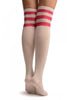 White With Pink Stripes Referee Knee High Socks