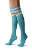 Blue With White Stripes Referee Knee High Socks