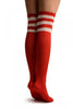 Red With White Stripes Referee Knee High Socks