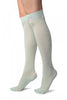 Mint Green With Crocheted Stripes Knee High Socks