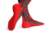 Over The Knee Opaque Red Checkered Warm Socks