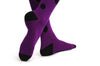 Purple Polka Dot With Black Bow Warm Cotton