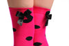 Pink Polka Dot With Black Bow Warm Cotton