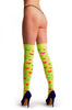 Fluorescent Yellow With Orange Green & Pink Hearts
