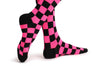 Fluorescent Pink & Black Checkered