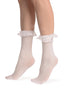 White Opaque With White Lace Ankle Hight Socks 60 Den