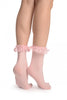 Pink Opaque With Pink Lace Ankle Hight Socks 60 Den