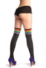 Black Thick Cotton With Rainbow Strips Top
