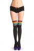 Black Thick Cotton With Rainbow Strips Top