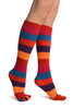Rainbow Stripes Knee High Toe Socks