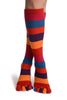 Rainbow Stripes Knee High Toe Socks