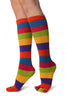 Bright Rainbow Stripes Knee High Toe Socks