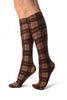 Brown Scottish Tartan Knee High Socks