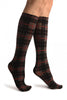 Black Scottish Tartan Knee High Socks