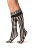 Houndstooth Black White Knee High Socks