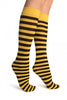 Black & Yellow Stripes Socks Knee High