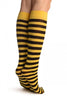 Black & Yellow Stripes Socks Knee High