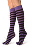 Black & Purple Stripes Socks Knee High