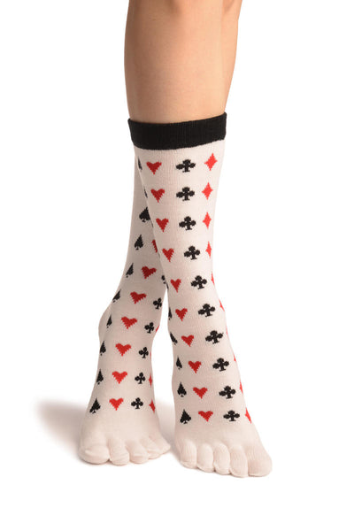 Playing Suit On White Toe Socks