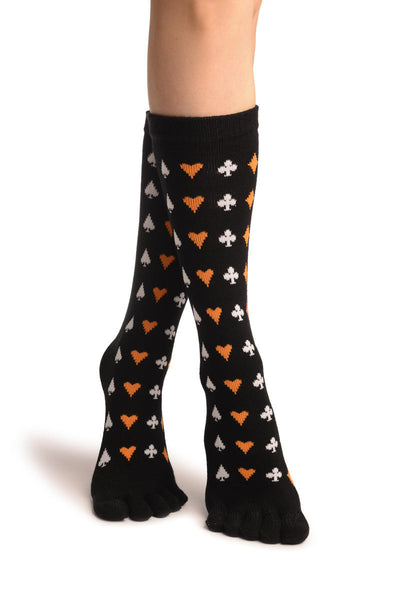 Playing Suit On Black Toe Socks