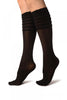 Black With Frilly Top Knee High Socks