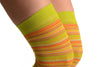 Lime Green With Pink & Orange Thing Stripes