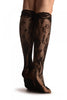 Sunflowers Black Lace Knee High Socks