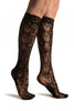 Cyber Mesh Black Lace Knee High Socks