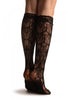 Cyber Mesh Black Lace Knee High Socks