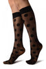 Black With Large Polka Dots Knee High Socks