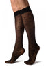 Black With Little Hearts Knee High Socks