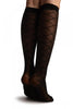 Black With Diamonds Knee High Socks