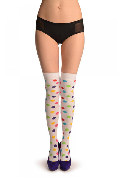 Colourful Polka Dot On White