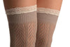 Grey Chevron Crochet Knit With Lace Trim