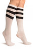 Black Stripes On White (Referee) Socks Knee High